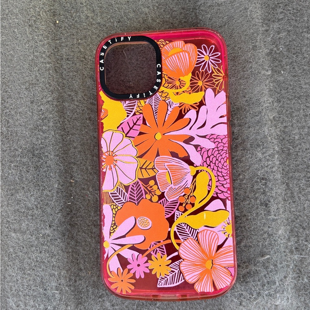 Casetify Vibrant Floral Phone Case - Pink and Orange